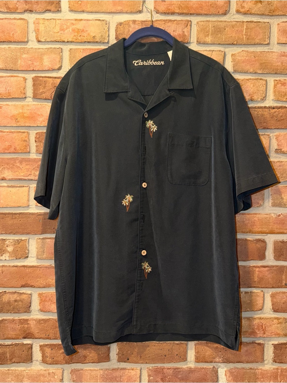 Bundle of 2 Caribbean Men’s Button Up Shirts Size Large